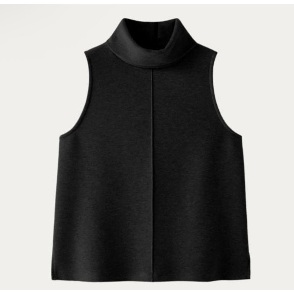 OGL Black Sleeveless Cowl-Neck Tunic Sweater